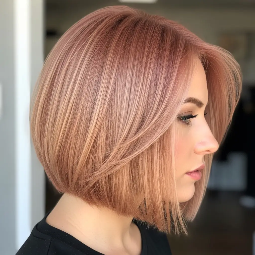 13. Strawberry Blonde Blunt Cut with Face-Framing Pieces