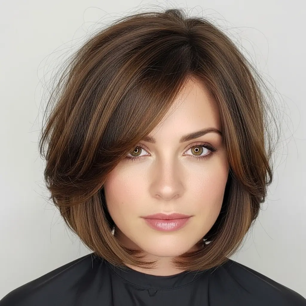 13. The Textured Bob with Face Framing Layers