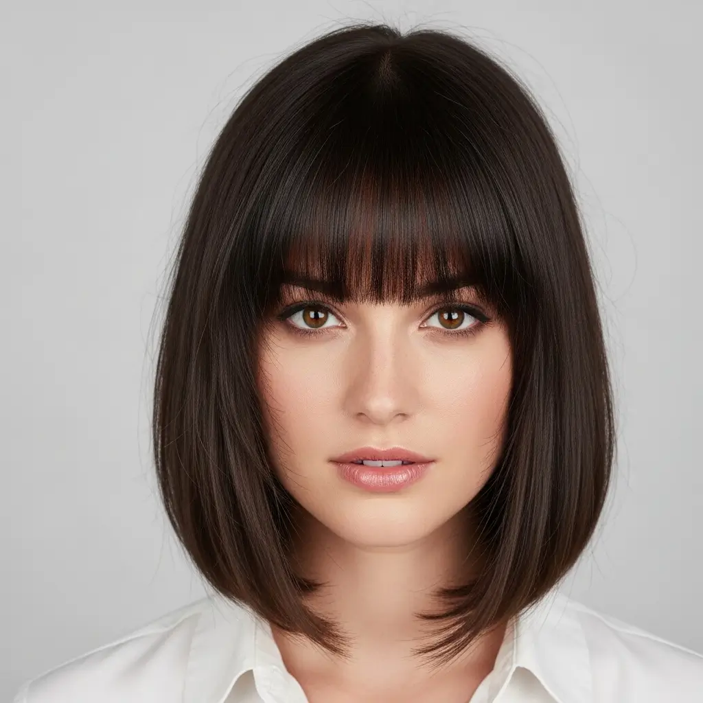 14. Long Bob With Bangs A Face Framing Combination That Flatters Everyone