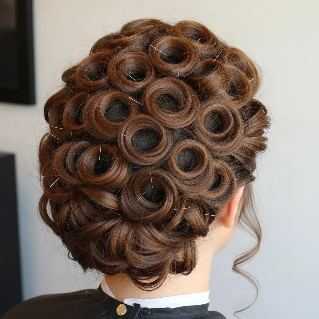 14. Pinned Curl Updo Glamorous Vintage Curls With a Modern Twist