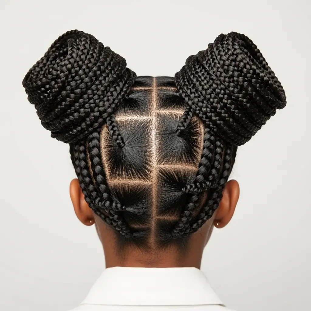 16. Braided Space Buns  Playful, Fun, and Party-Perfect