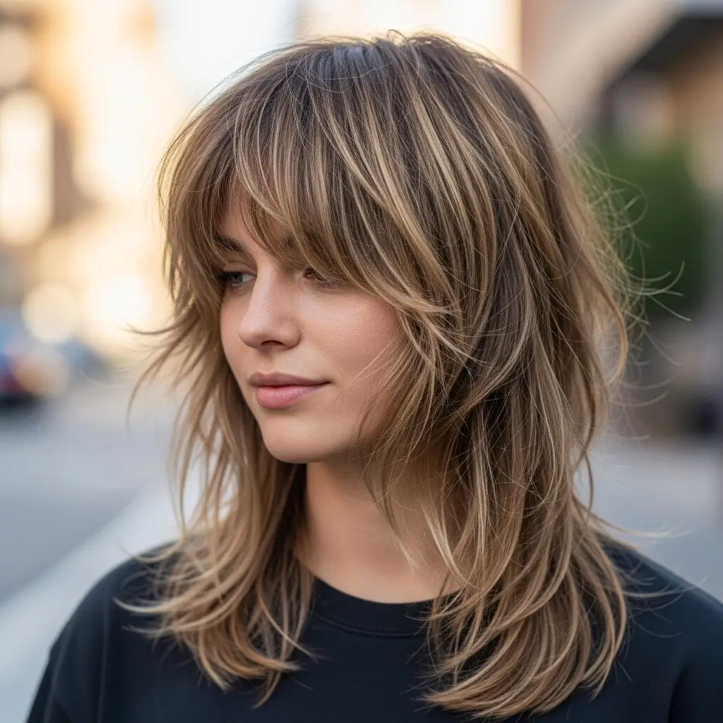 16. Long Shag Haircut With Choppy Ends