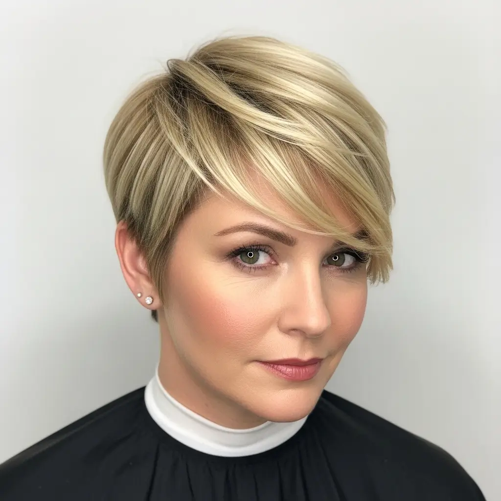 16. The Side Part Pixie