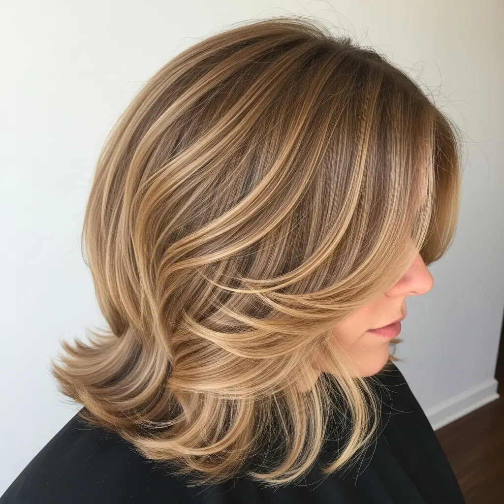 17. Butterfly Haircut With Balayage  Effortlessly Blended Color and Movement