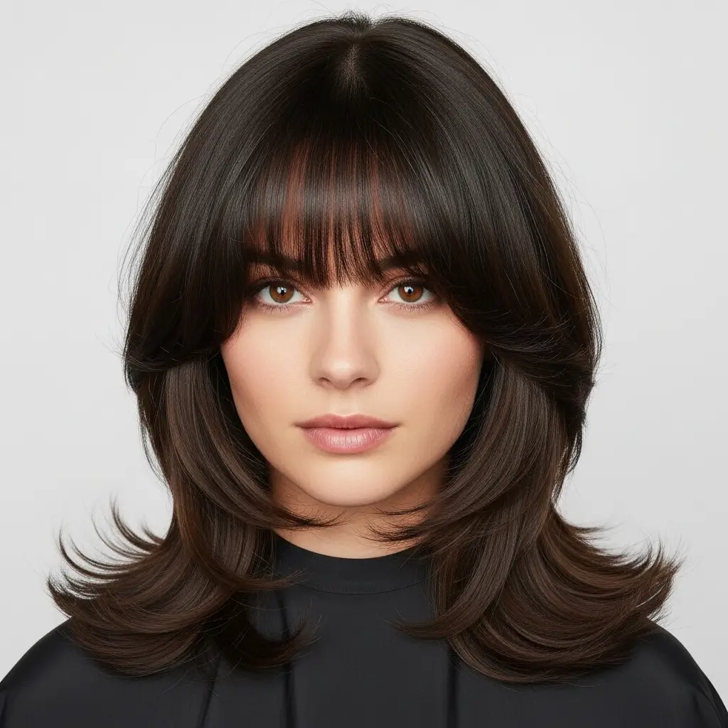 17. Curtain Bang Lob With Layers The Ultimate Volume Maximizing Style