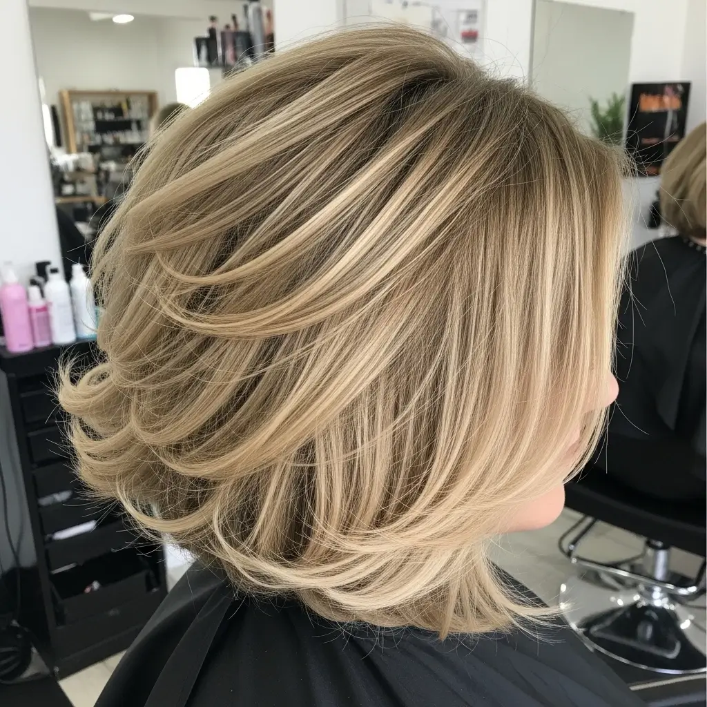 17. Voluminous Blowout Bob Styled for Maximum Impact