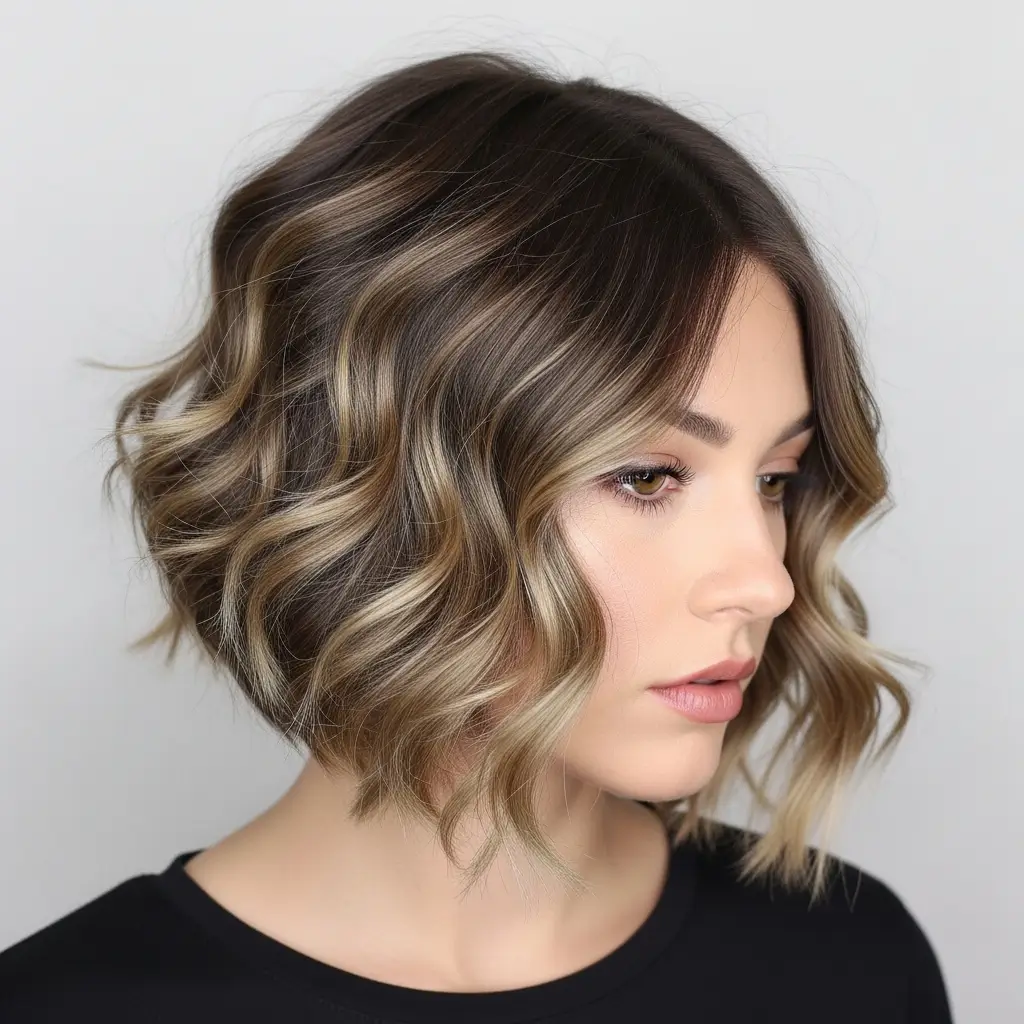 17. Wavy Asymmetrical Bob A Modern Unexpected Twist on Classic Style