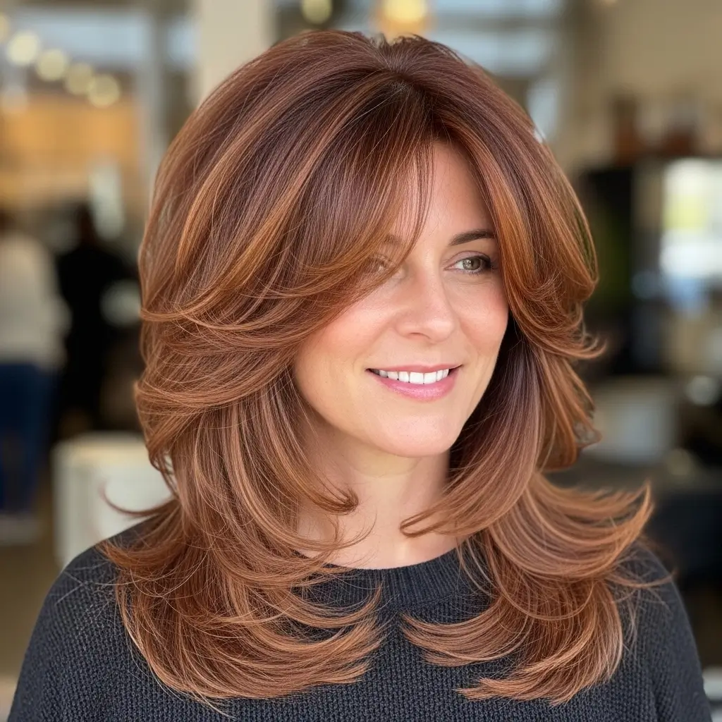 18. Long Shag Haircut for Over 40