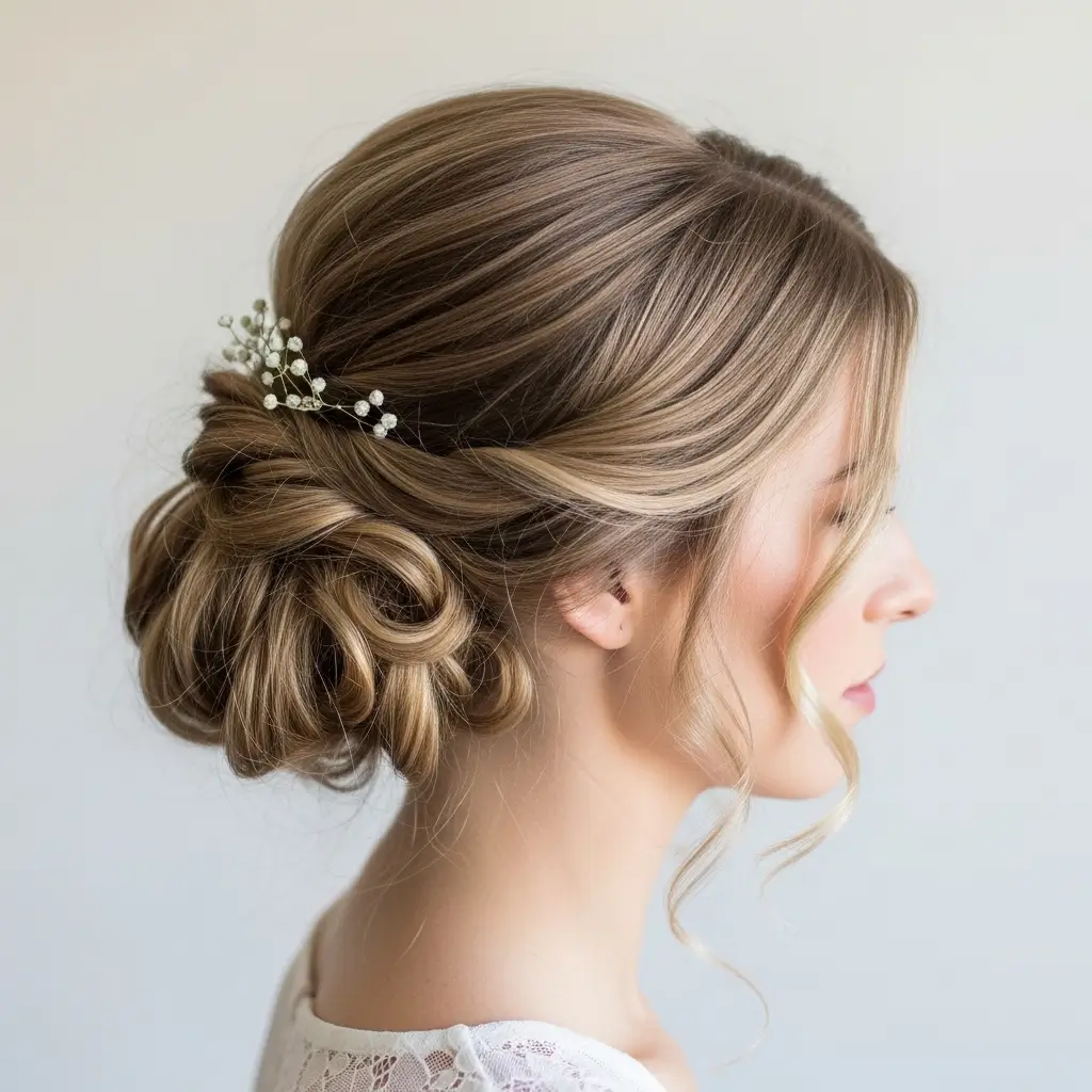 18. Romantic Loose Updo With Tendrils Soft and Bridal-Ready