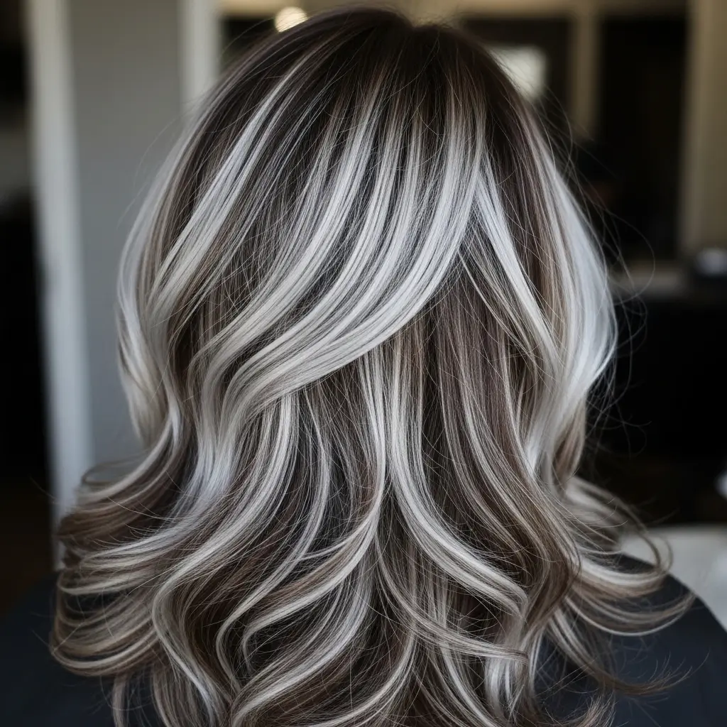 19. Brown Hair with Platinum Highlights