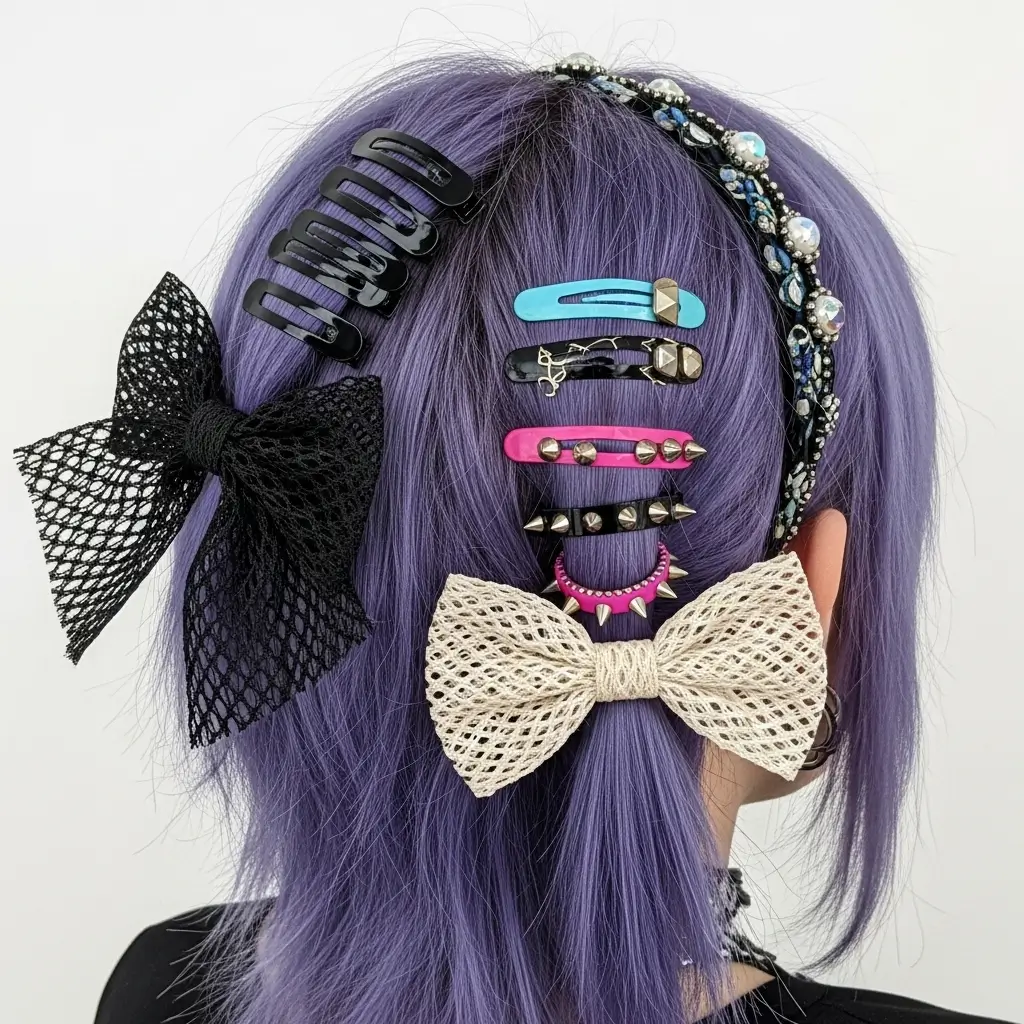19. Emo Hair with Bold Accessories