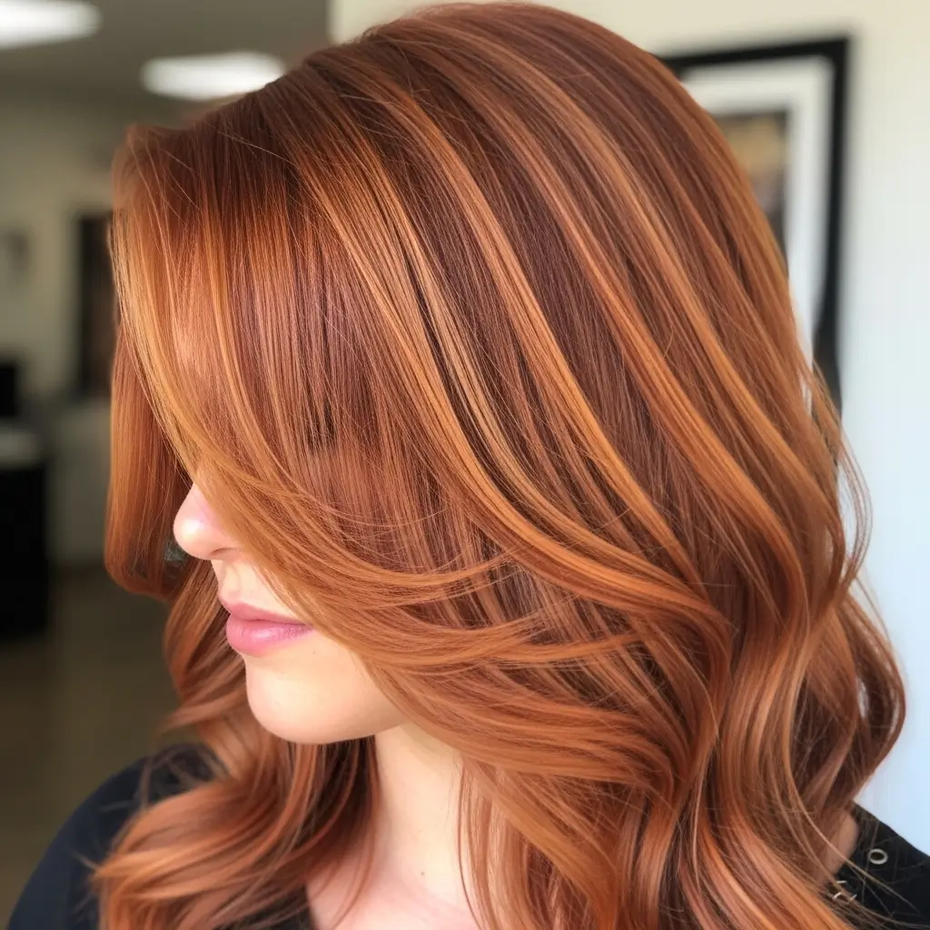 2. Copper-Kissed Strawberry Blonde Highlights