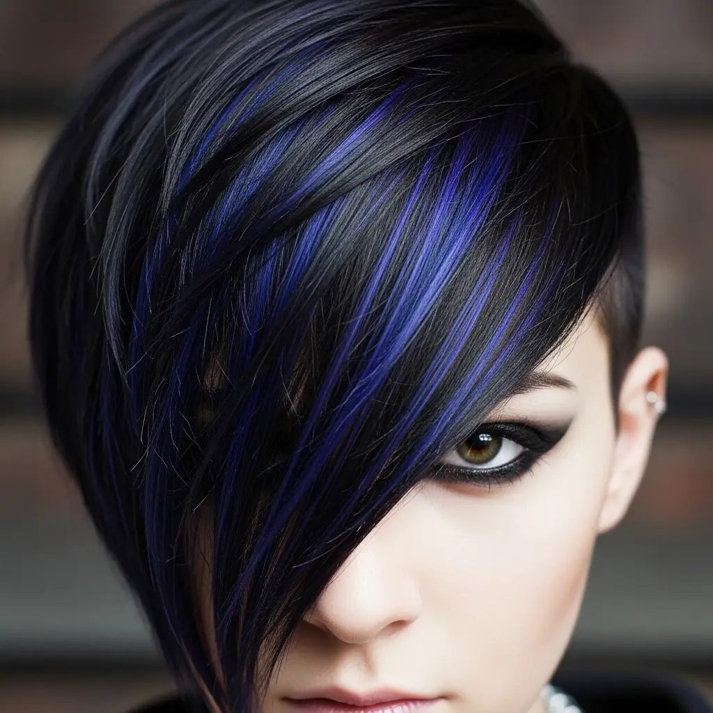 2. Side-Swept Emo Bangs