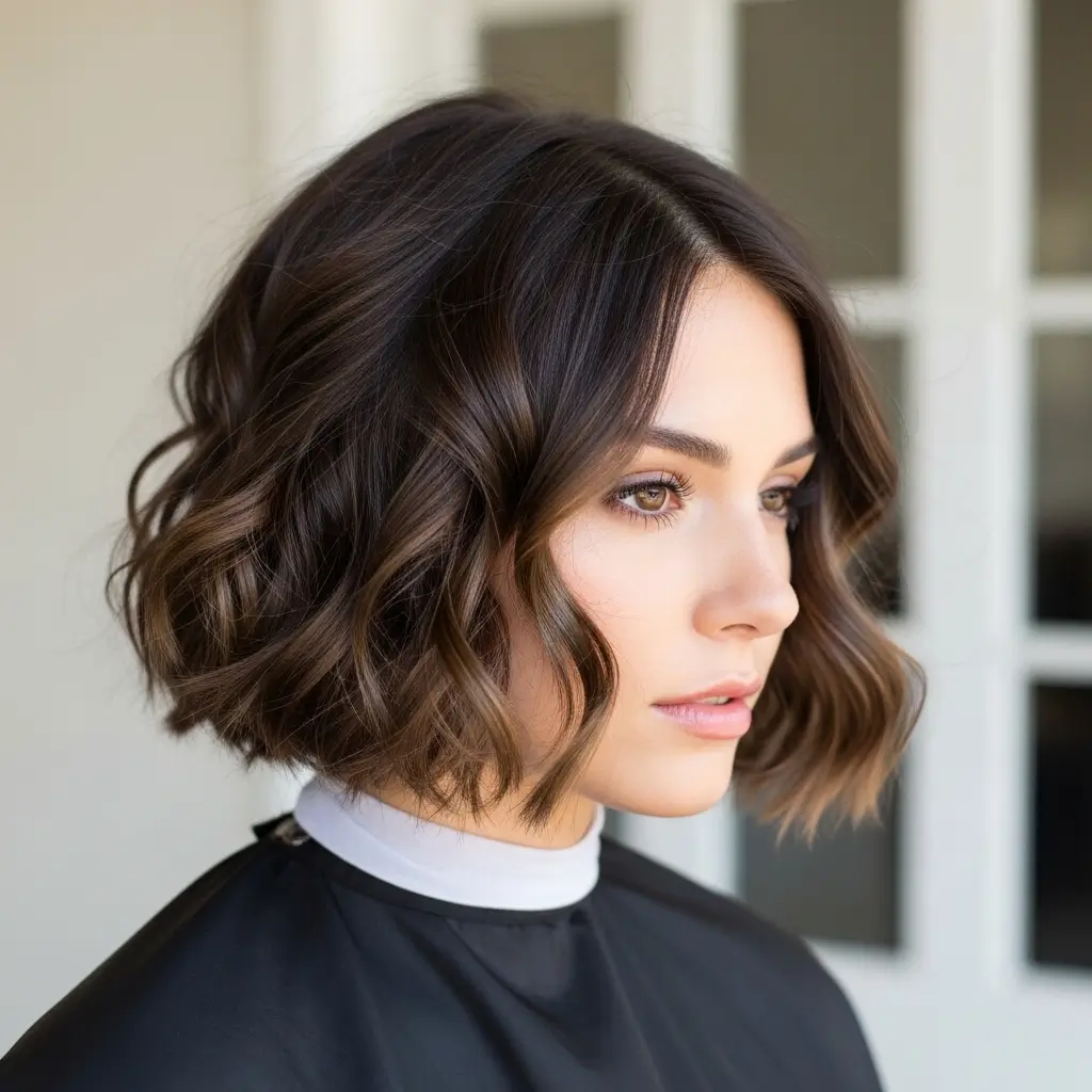 2. Wavy Bob Effortless Texture That Looks Incredible on Short Hair