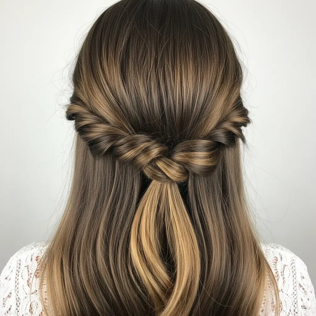 3. Twisted Half-Up Half-Down Romantic and Versatile