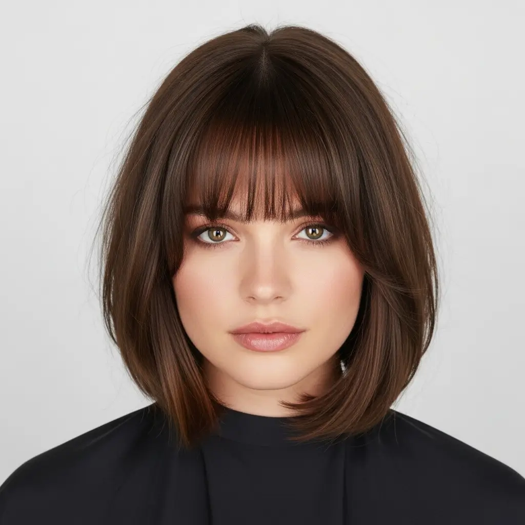 4. Curtain Bang Bob The Most Searched Bob Haircut Combination of 2026