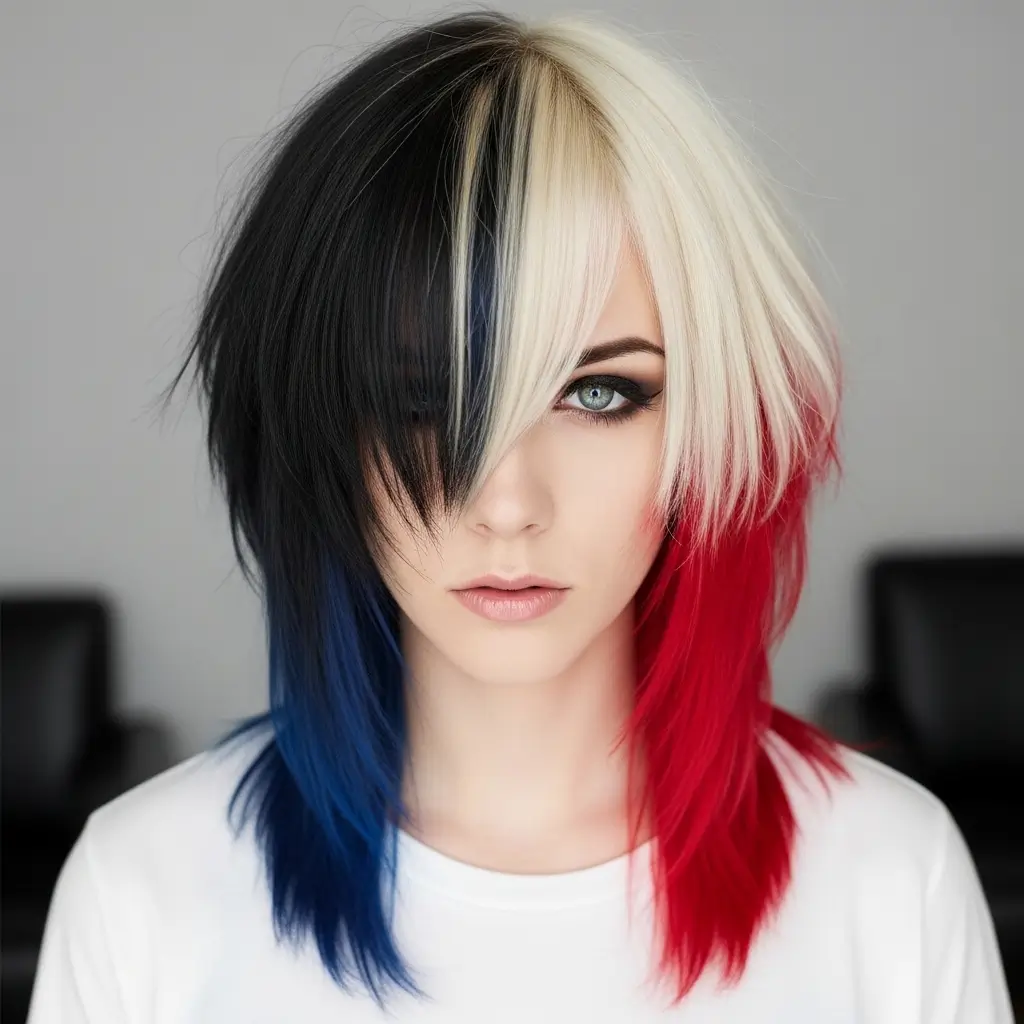 4. Two-Tone Emo Hair