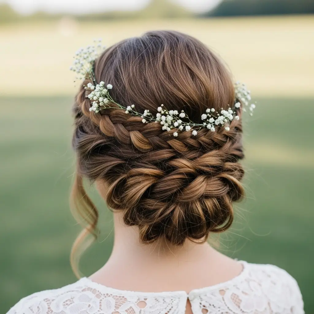 5. Braided Crown Updo Boho Beauty With a Royal Touch