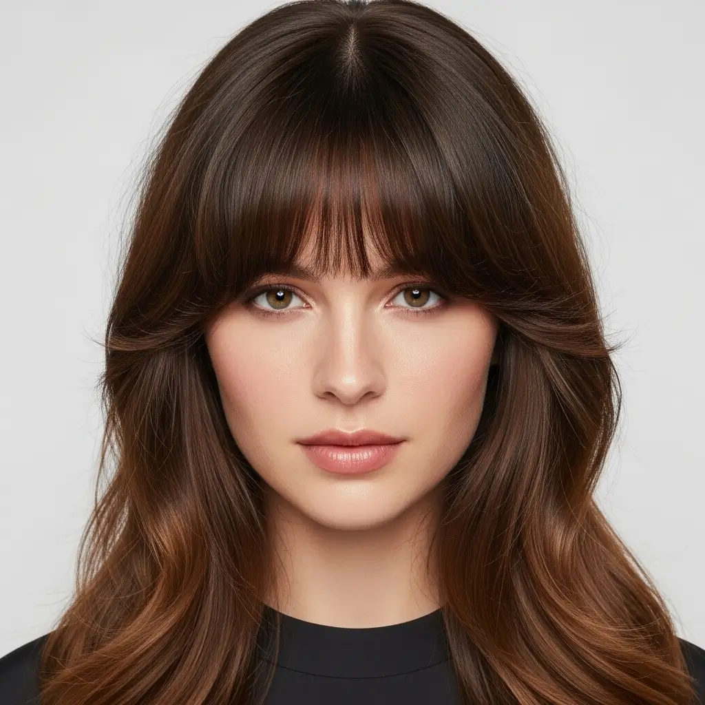 5. Curtain Bangs for Square Faces  Softening Strong Features With Effortless Style
