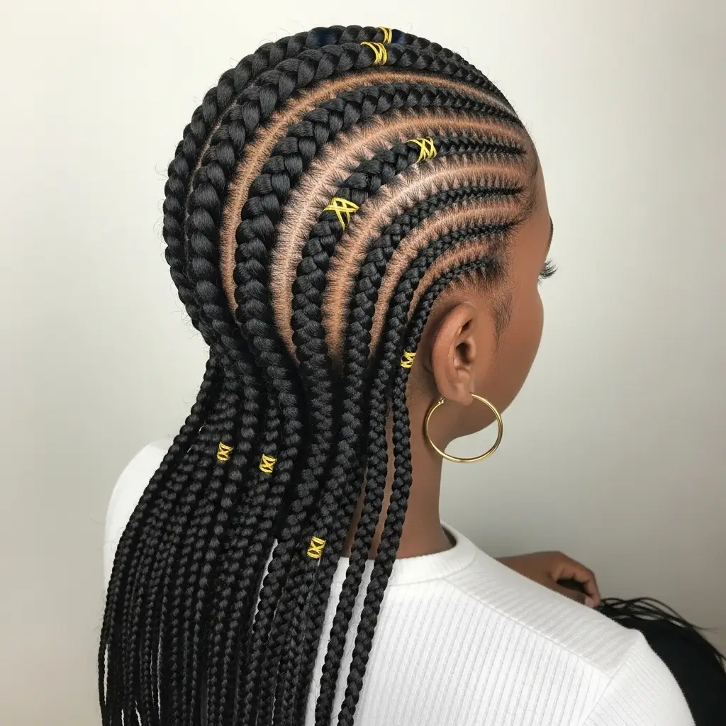 5. Ghana Braids  Bold, Thick, and Undeniably Stunning