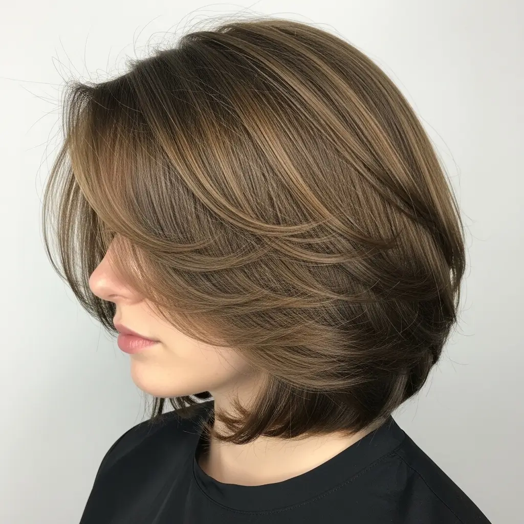 5. Layered Medium Bob Movement and Fullness in Every Single Strand