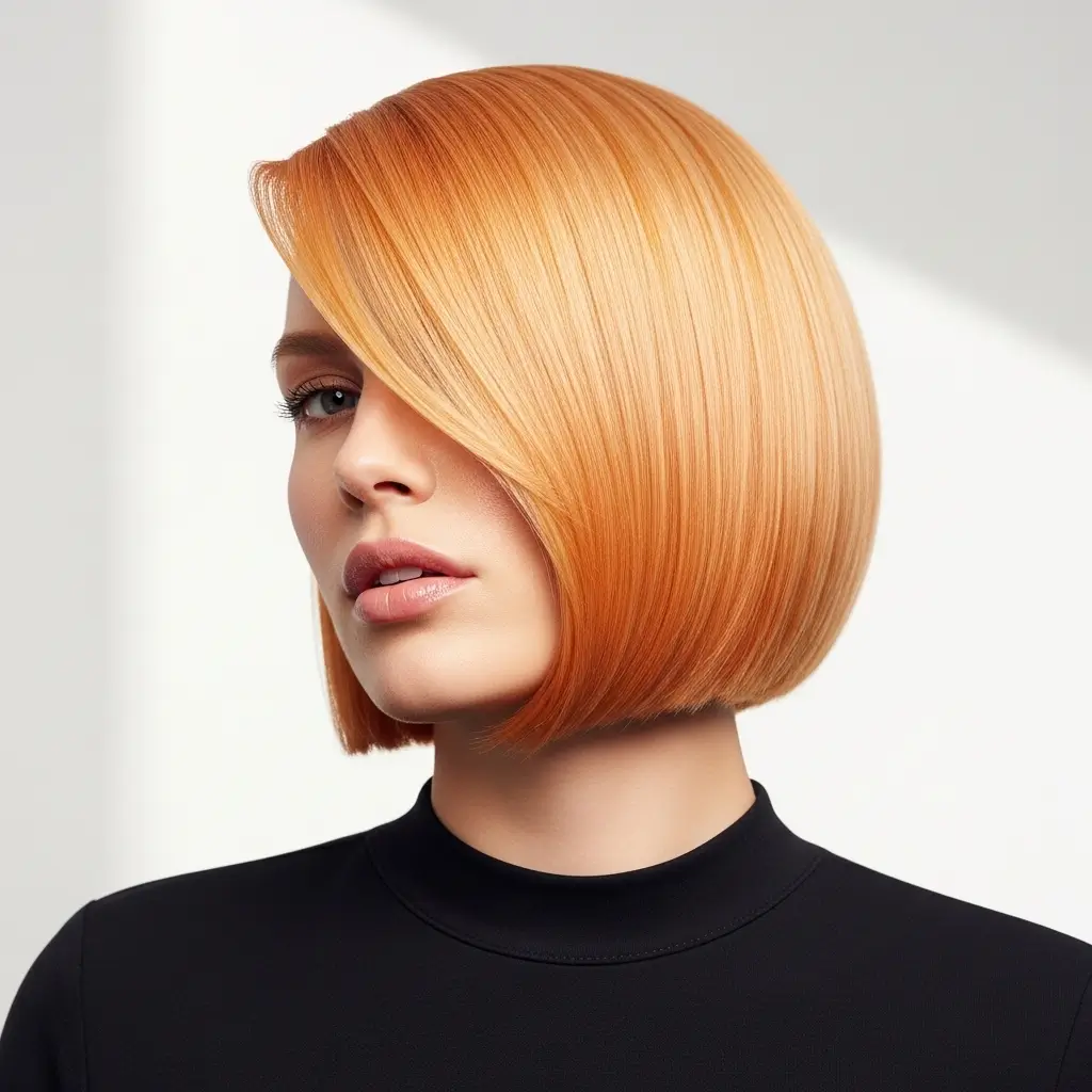 7. Bright Strawberry Blonde Bob