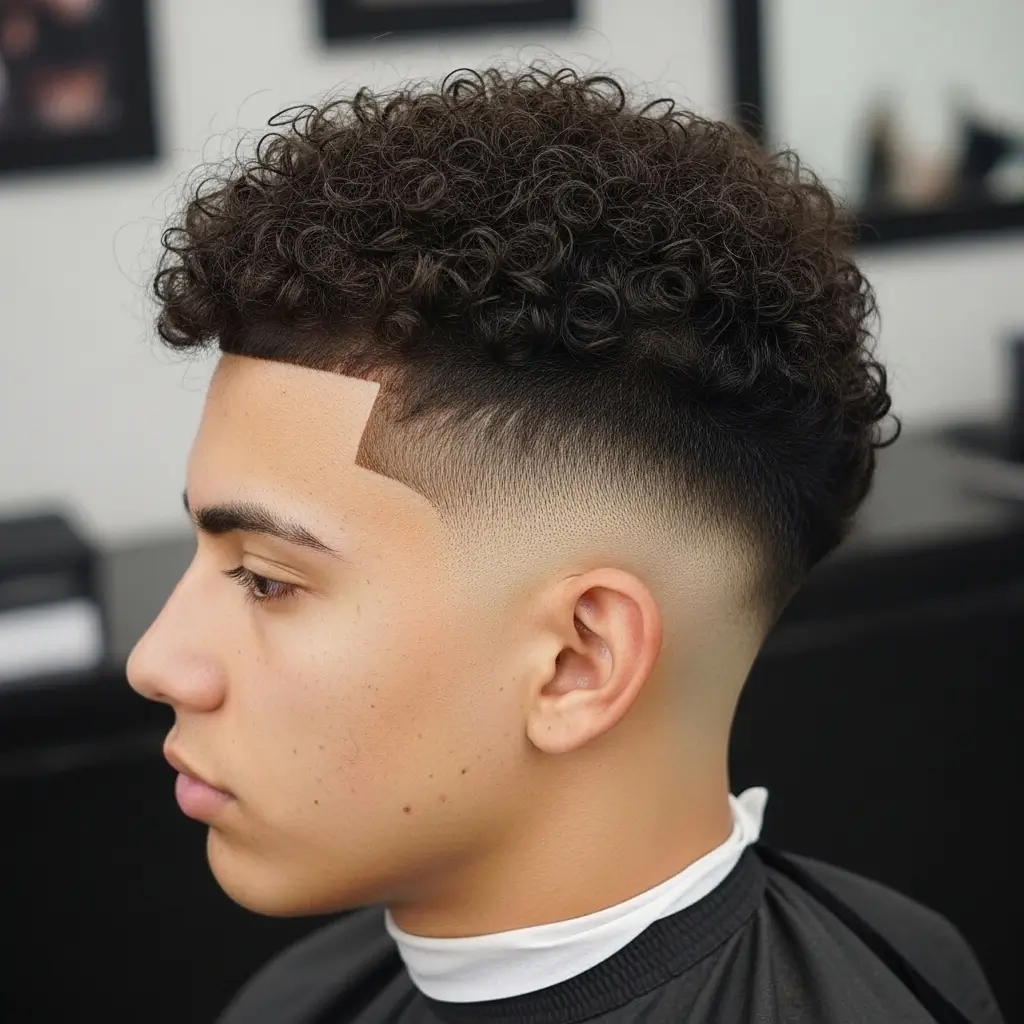 7. Skin Fade With Curls  Embracing Natural Texture Stylishly