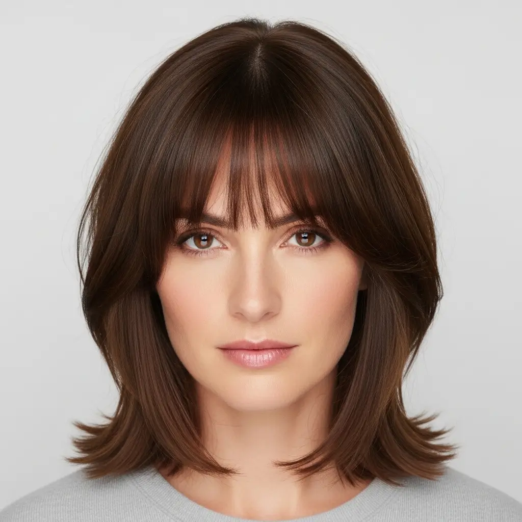 7. The Soft Curtain Bang Lob