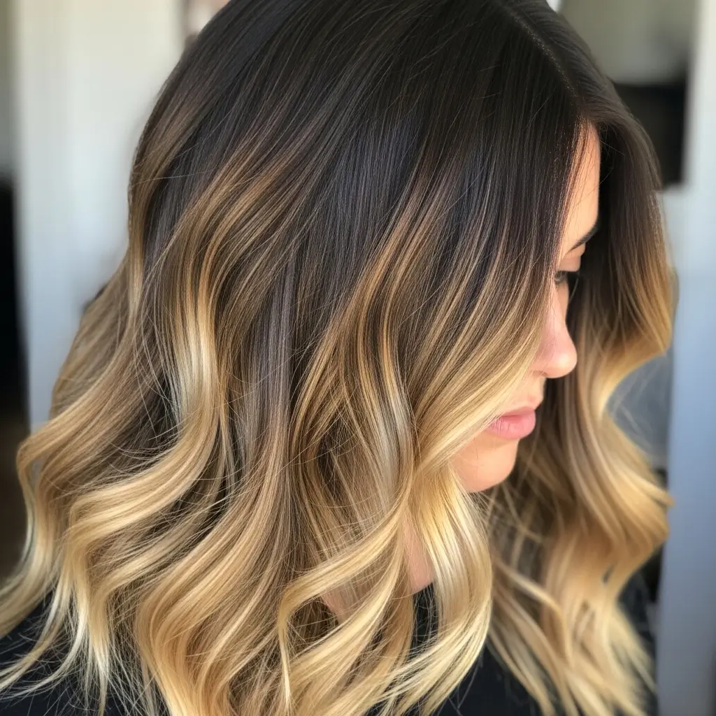 8. Dark Root Balayage Hair