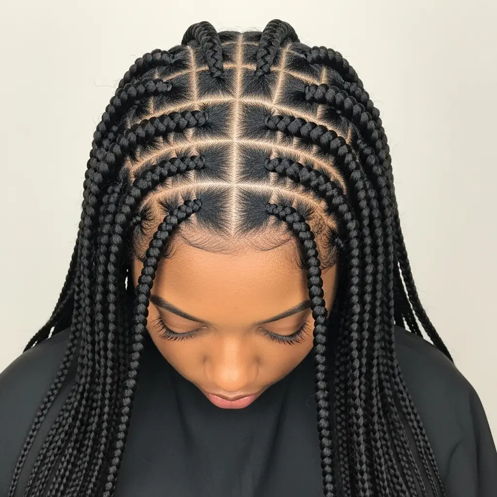 8. Triangle Part Box Braids Geometric and Totally Fashion-Forward