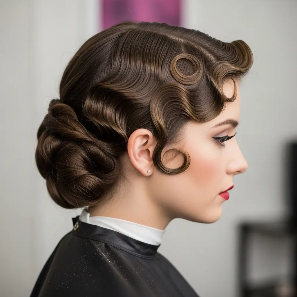8. Vintage Finger Wave Updo Old Hollywood Glamour Reimagined