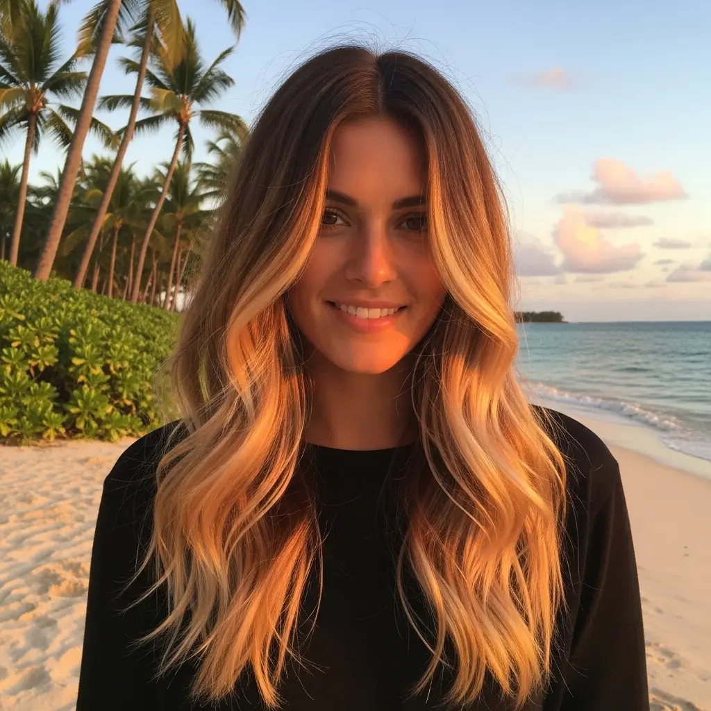 9. Golden Balayage Hair