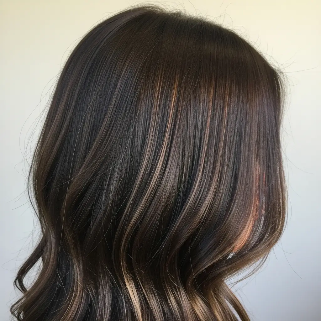 9. Subtle Highlights on Dark Brown Hair