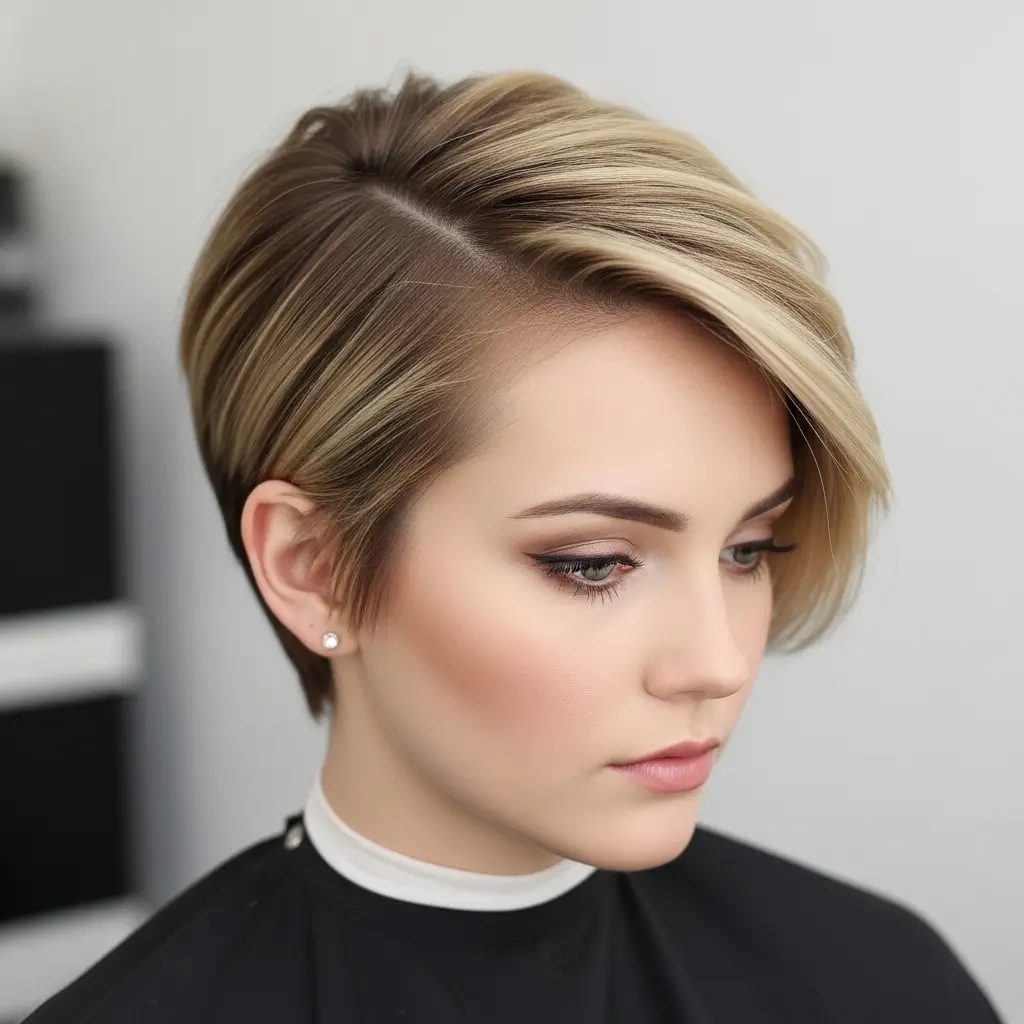 9. The Side Part Pixie