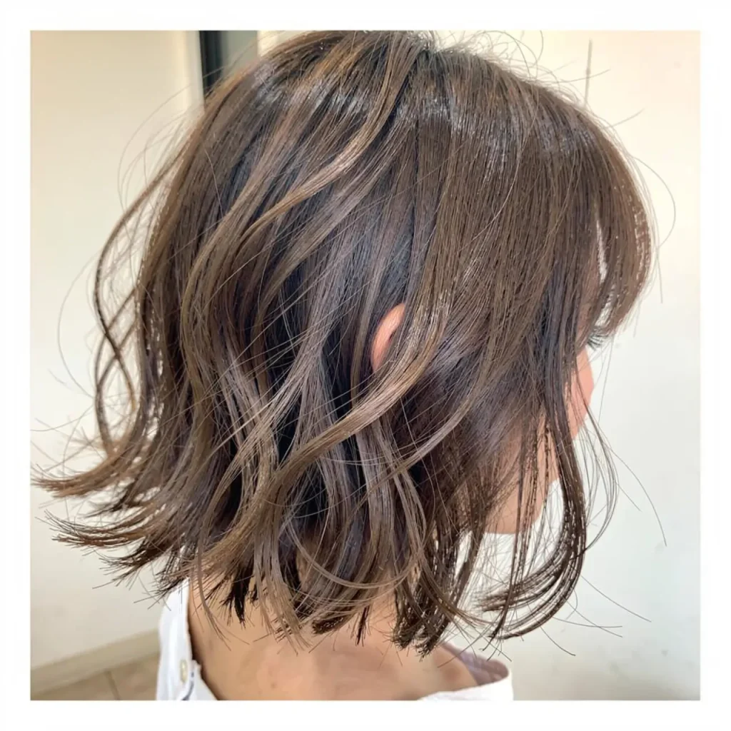 10. Tousled Medium Cut with Side Part