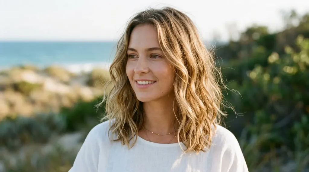 12. Beachy Waves With Middle Length