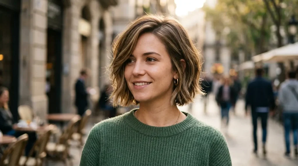 13. Layered Bob With Side Part