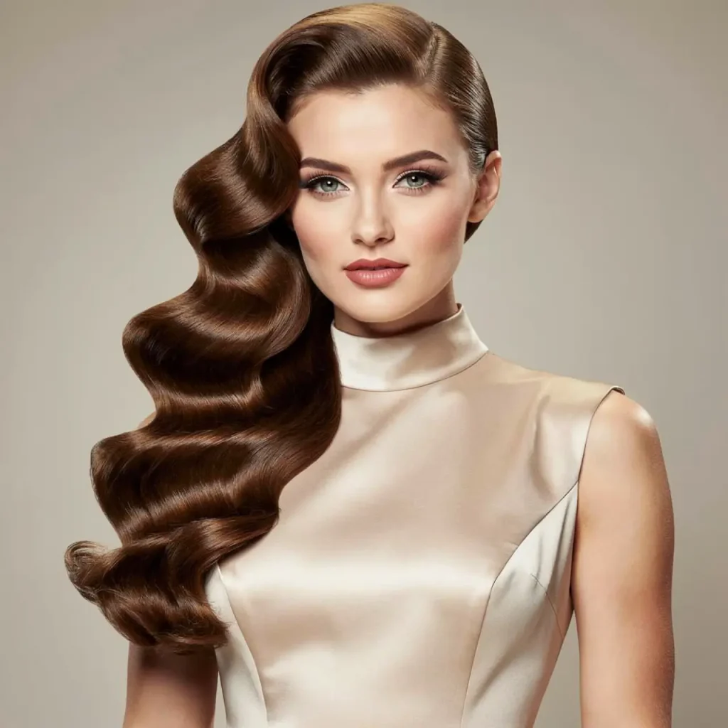 15. Side Swept Curls