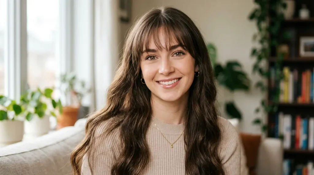 15. Wispy Bangs With Long Hair