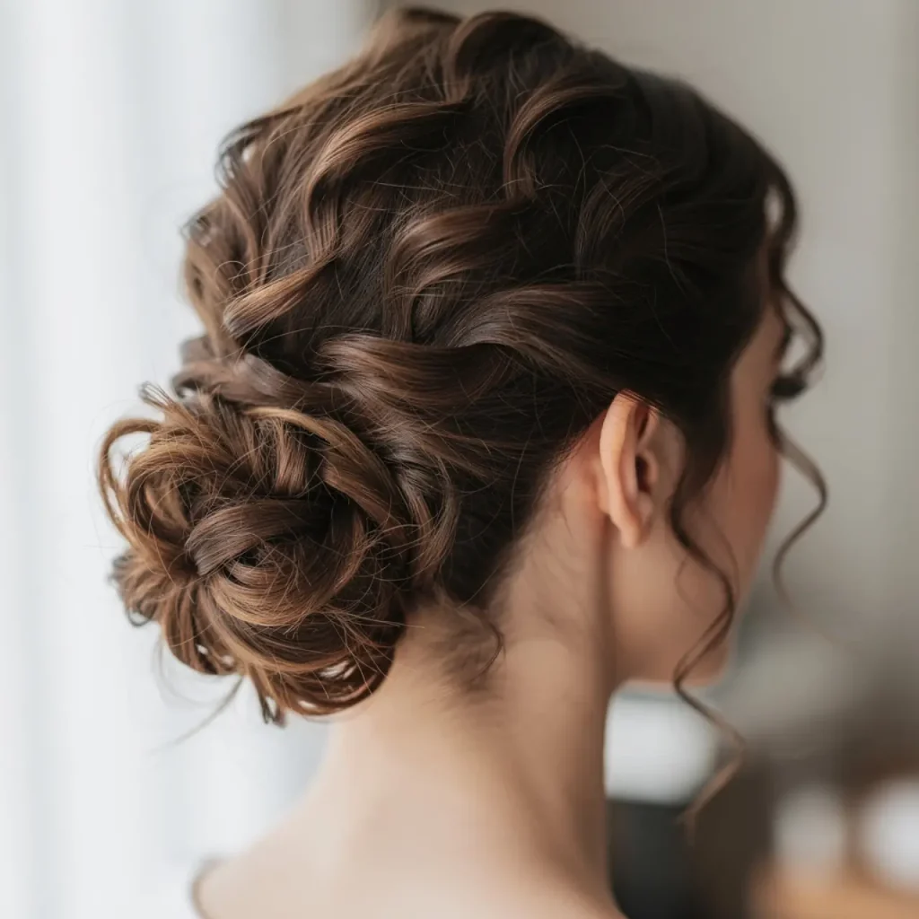 16. Low Curly Bun