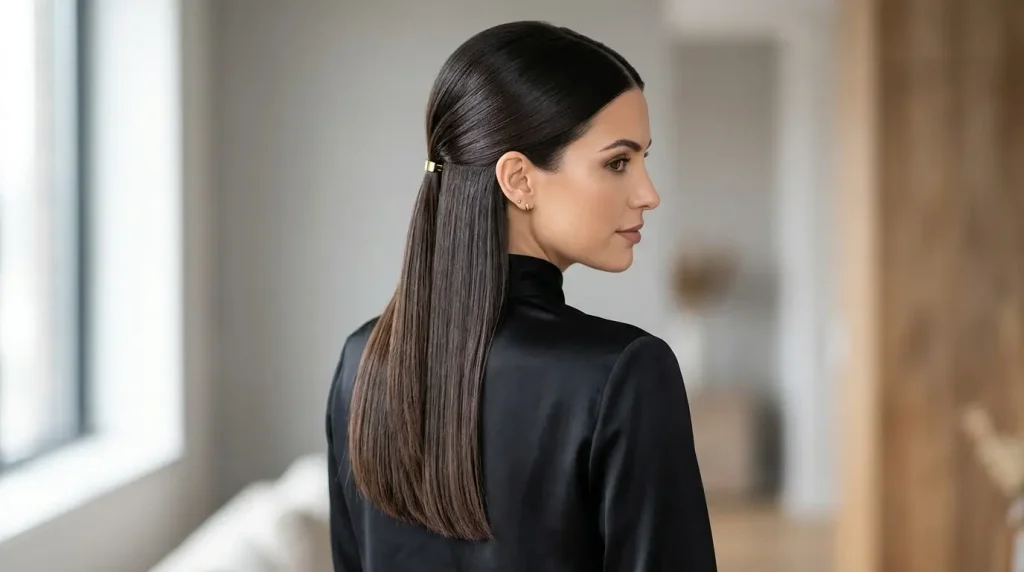 16. Sleek Half Up Half Down