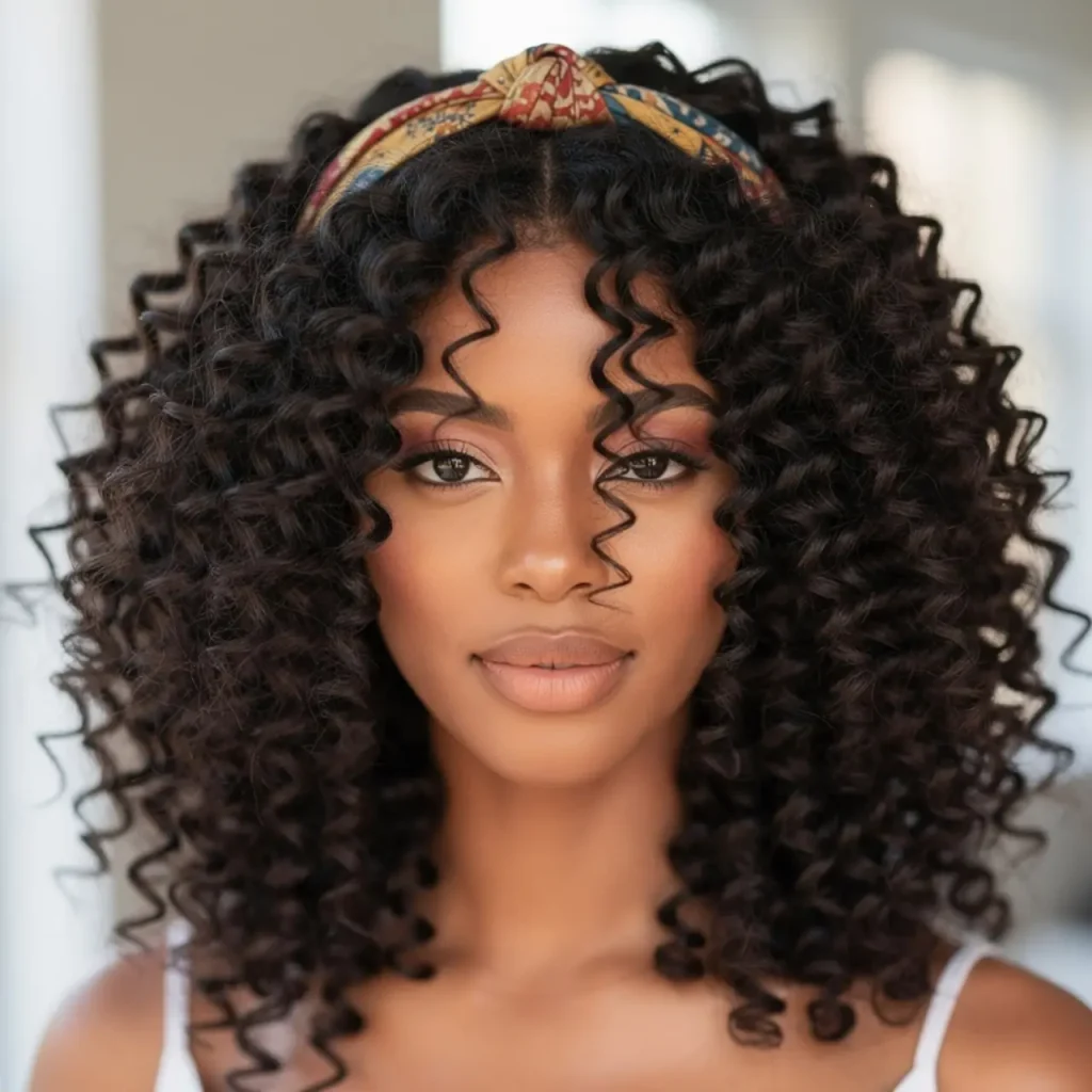 17. Curly Hair with Headband