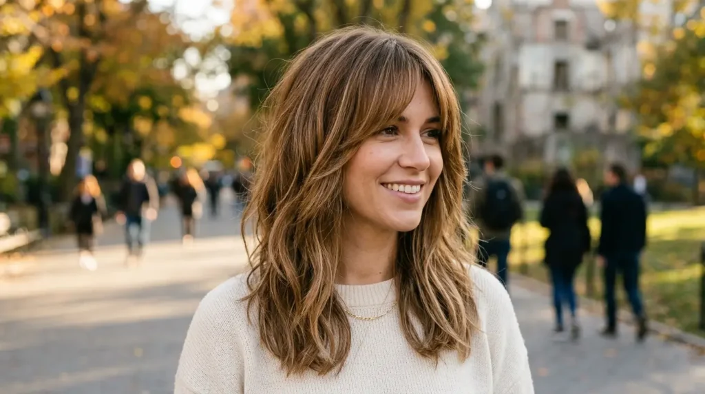 17. Long Layered Cut With Side Bangs