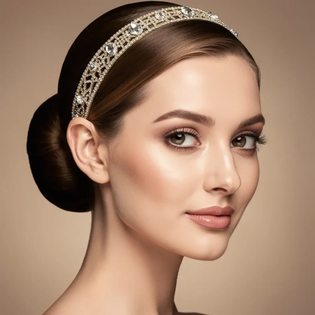 18. Low Bun with Headband