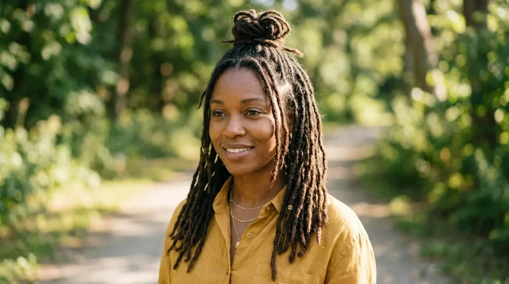 2. Half Up Half Down Locs