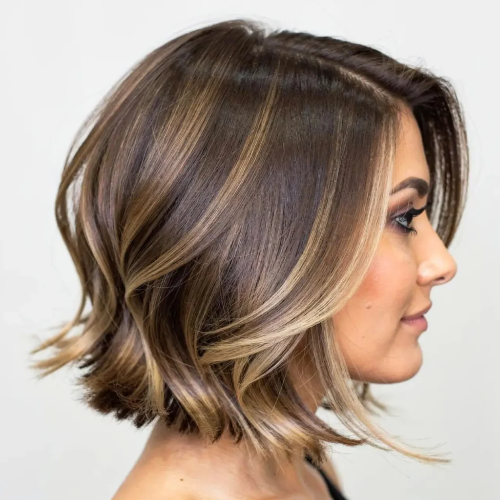 20. Layered Lob with Side Part