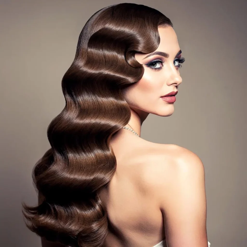 3. Finger Waves on Long Hair
