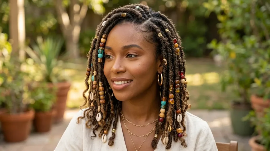 3. Goddess Locs With Beads