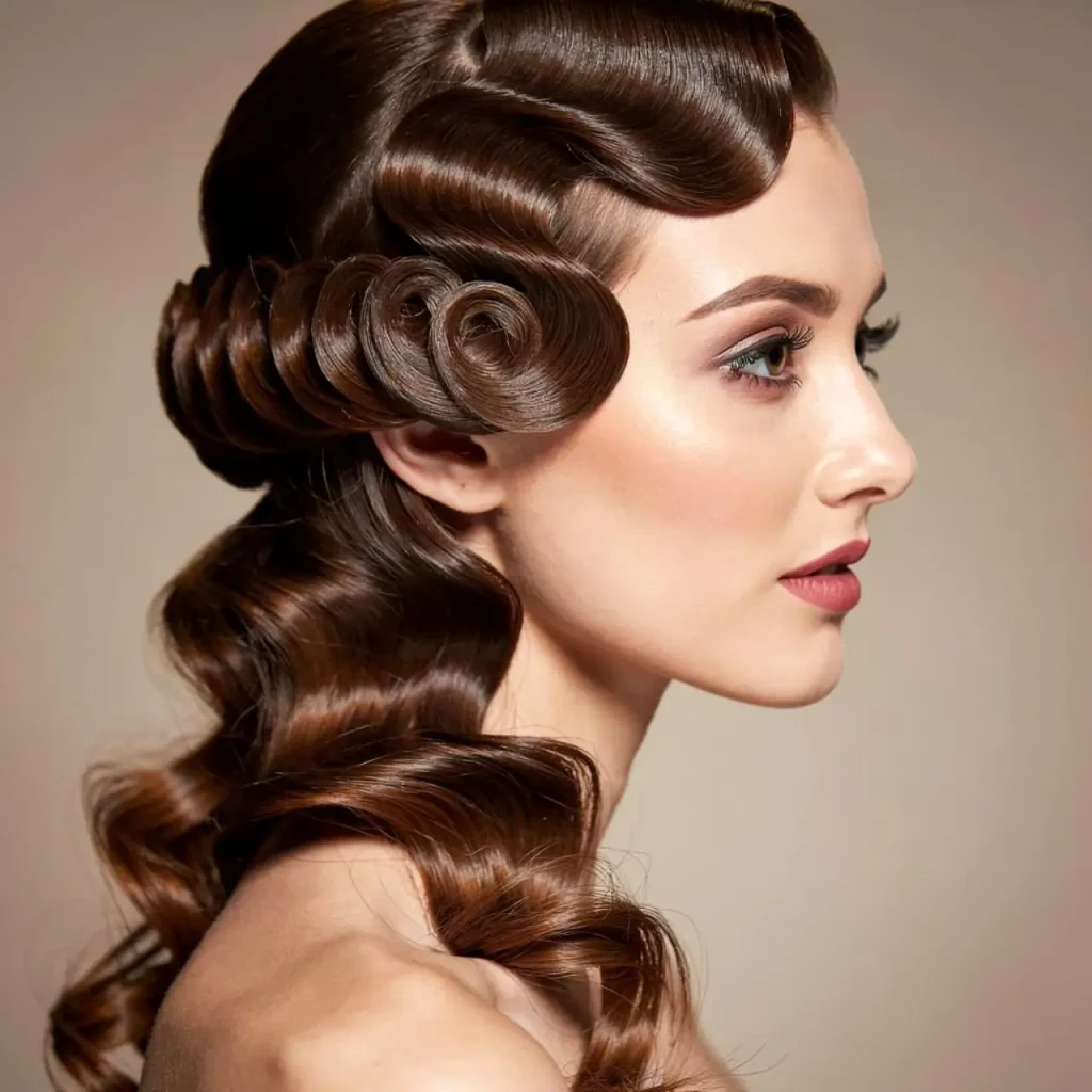 4. Half Up Finger Wave Style