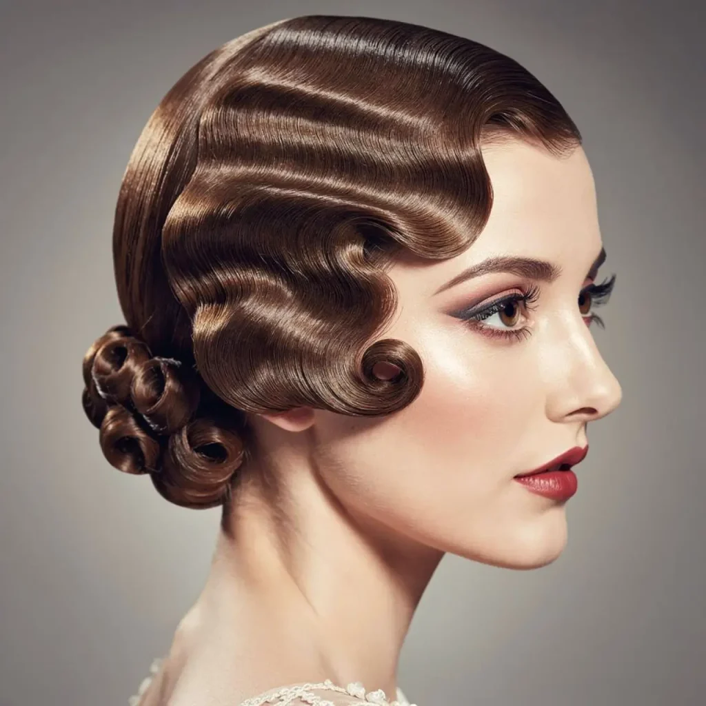 5. Finger Waves with Pin Curls